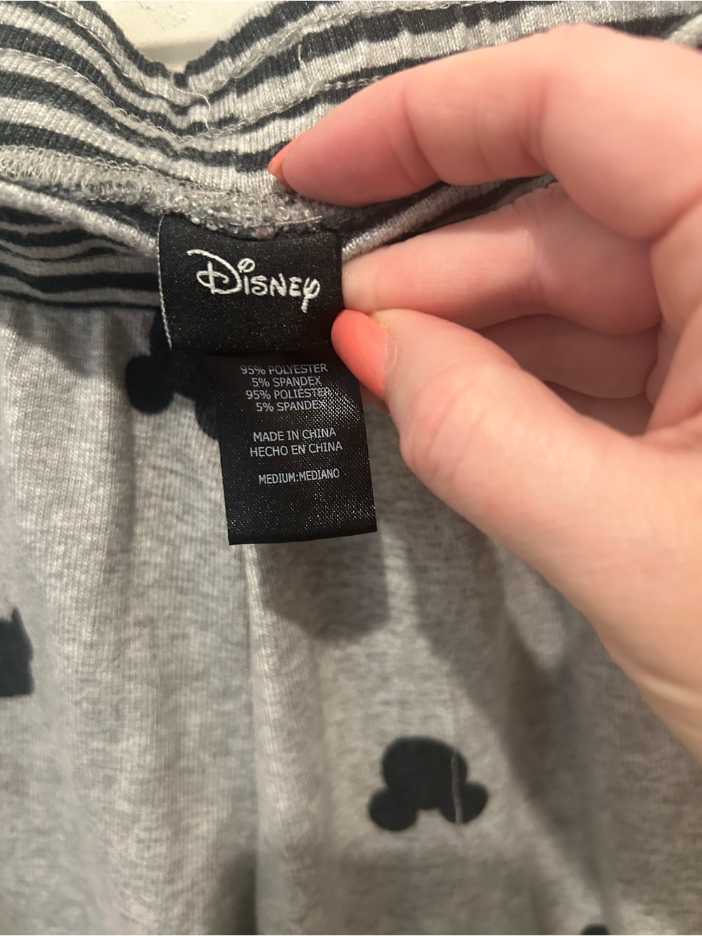 Disney Grey and Black Mickey Print Women's Pajama Set - Picture 5 of 6